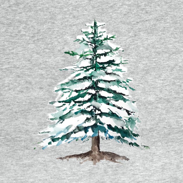 pine tree covering with snow by colorandcolor